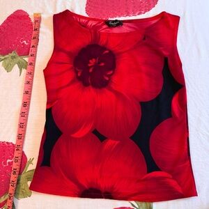 Red Floral Tank Top